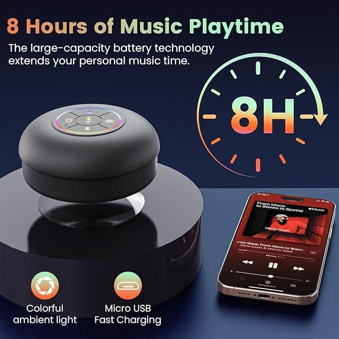 Waterproof Bluetooth Speaker with large suction cup